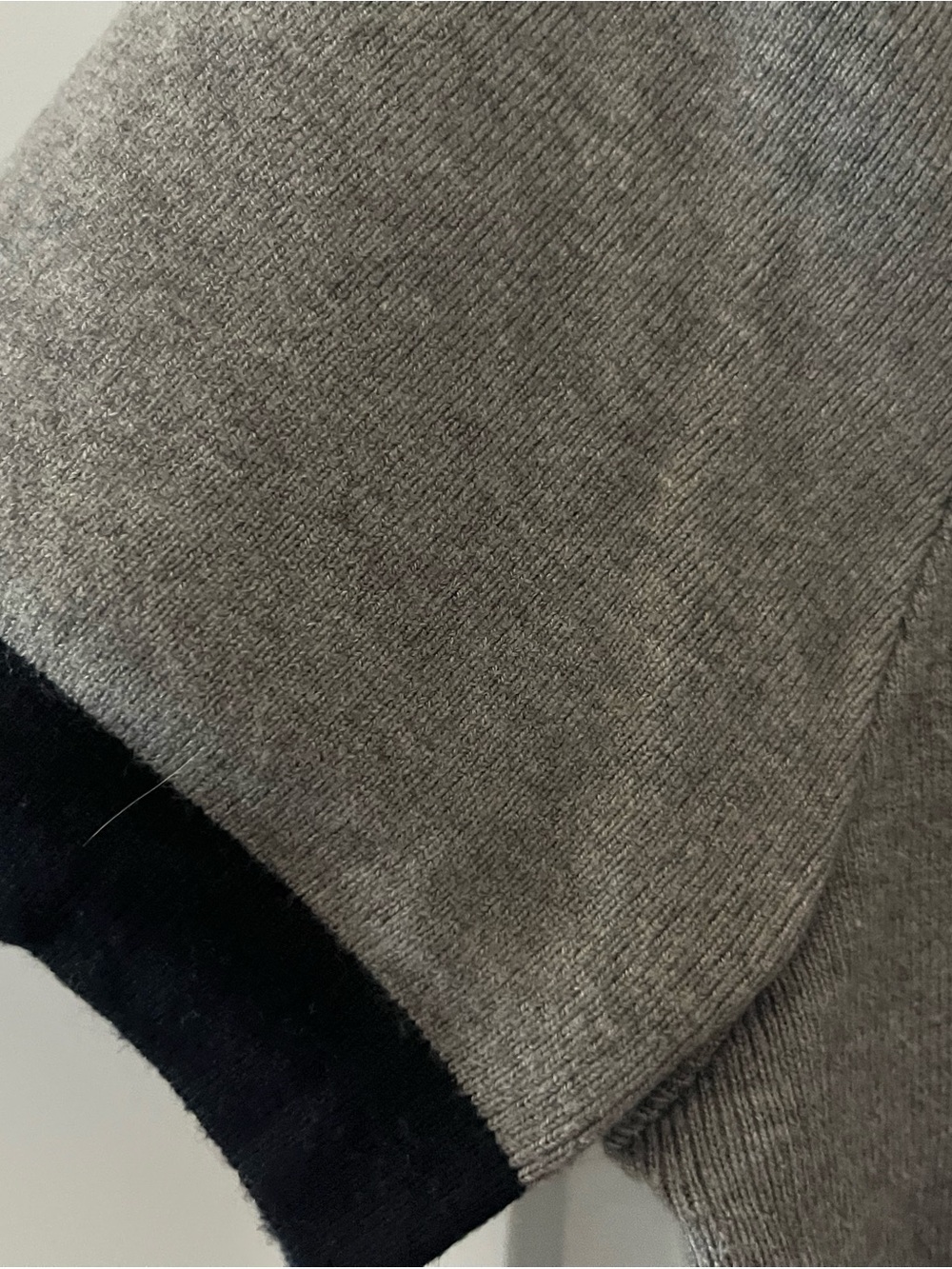Bohme Grey Knit Tee with Navy Trim Accents - Picture 2 of 6